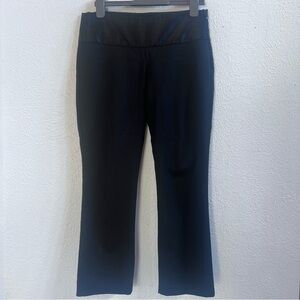 Theory black satin waistband tuxedo wool crop pant